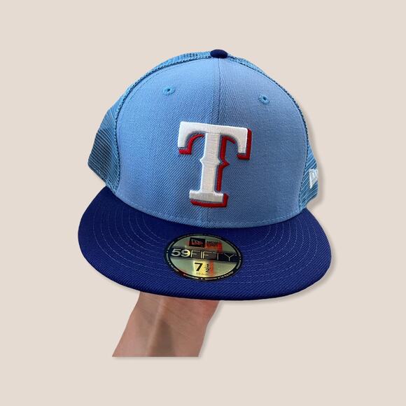 New era Texas Rangers fitted trucker hat 7 1/2 - Picture 1 of 4
